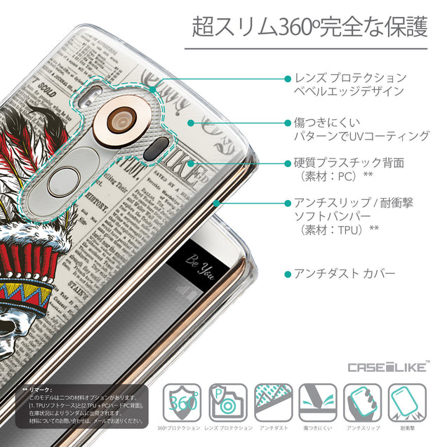 Details in Japanese - CASEiLIKE LG V10 back cover Art of Skull 2522
