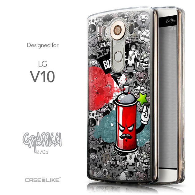 Front & Side View - CASEiLIKE LG V10 back cover Graffiti 2705