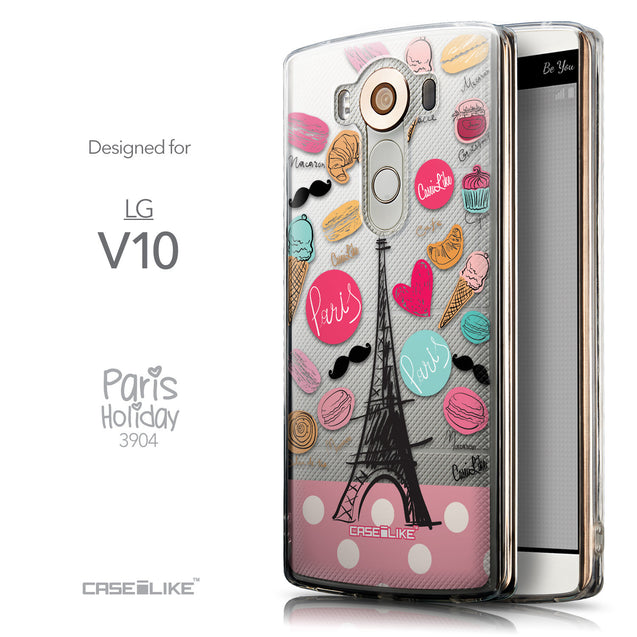 Front & Side View - CASEiLIKE LG V10 back cover Paris Holiday 3904