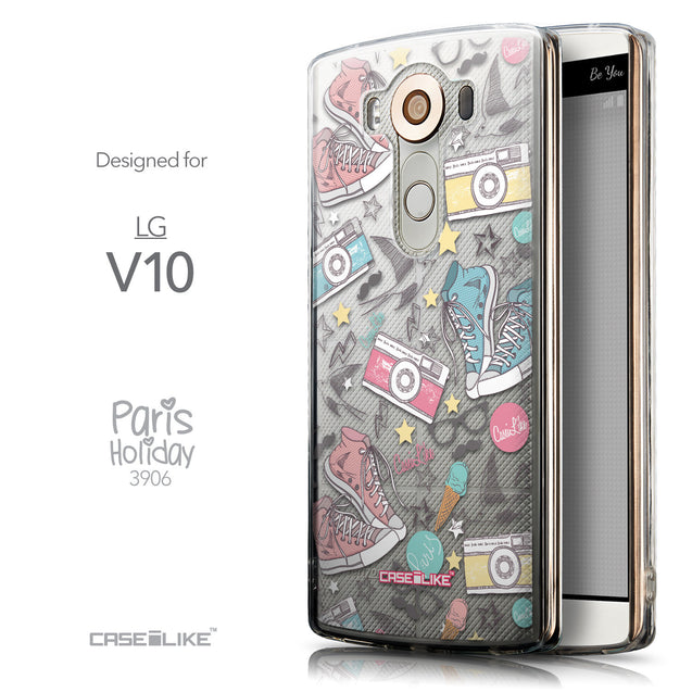 Front & Side View - CASEiLIKE LG V10 back cover Paris Holiday 3906