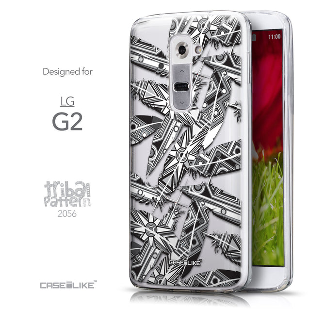 Front & Side View - CASEiLIKE LG G2 back cover Indian Tribal Theme Pattern 2056