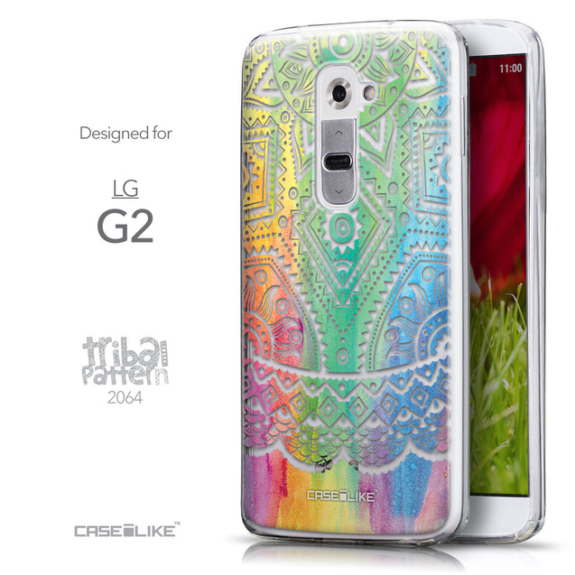 Front & Side View - CASEiLIKE LG G2 back cover Indian Line Art 2064