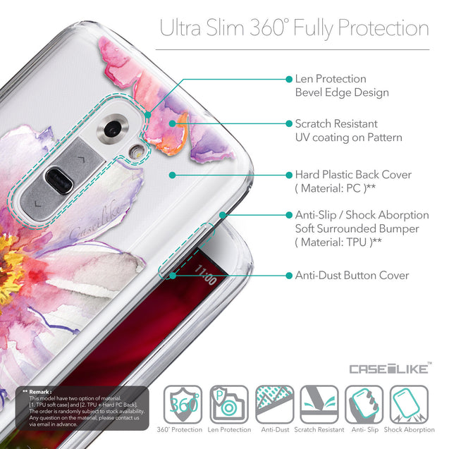 Details in English - CASEiLIKE LG G2 back cover Watercolor Floral 2231