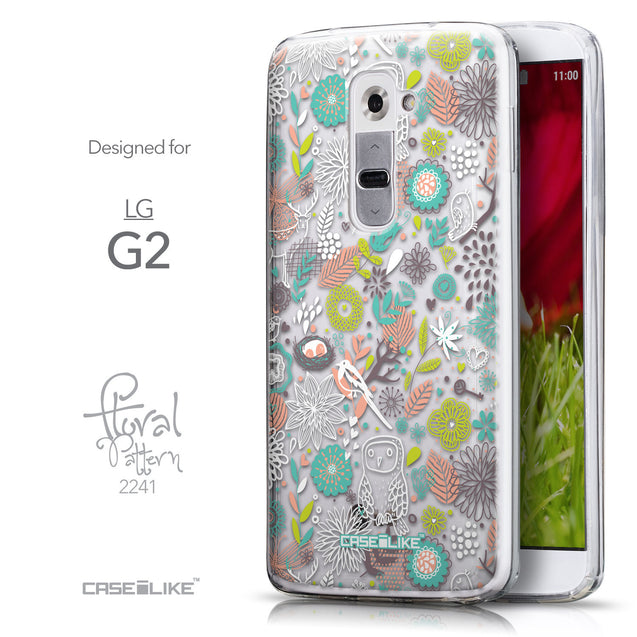 Front & Side View - CASEiLIKE LG G2 back cover Spring Forest White 2241