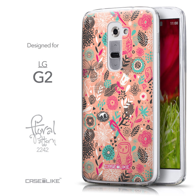 Front & Side View - CASEiLIKE LG G2 back cover Spring Forest Pink 2242
