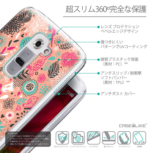 Details in Japanese - CASEiLIKE LG G2 back cover Spring Forest Pink 2242