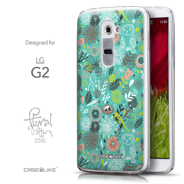 Front & Side View - CASEiLIKE LG G2 back cover Spring Forest Turquoise 2245