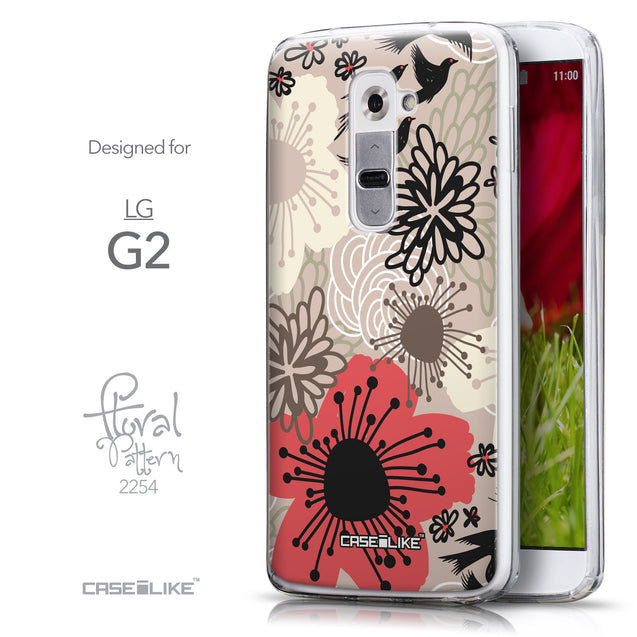 Front & Side View - CASEiLIKE LG G2 back cover Japanese Floral 2254