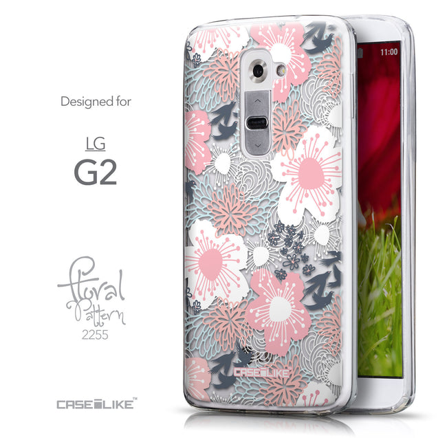 Front & Side View - CASEiLIKE LG G2 back cover Japanese Floral 2255