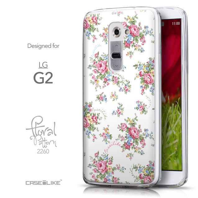 Front & Side View - CASEiLIKE LG G2 back cover Floral Rose Classic 2260
