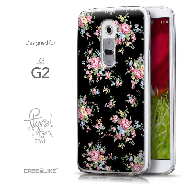 Front & Side View - CASEiLIKE LG G2 back cover Floral Rose Classic 2261
