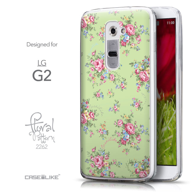 Front & Side View - CASEiLIKE LG G2 back cover Floral Rose Classic 2262