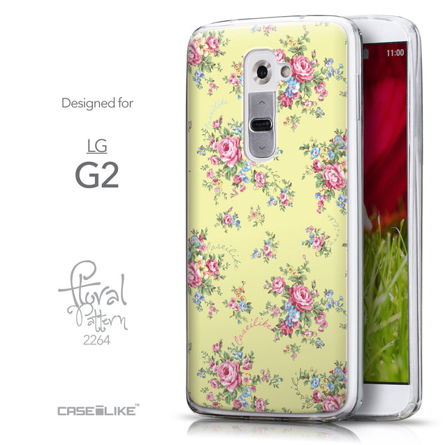 Front & Side View - CASEiLIKE LG G2 back cover Floral Rose Classic 2264