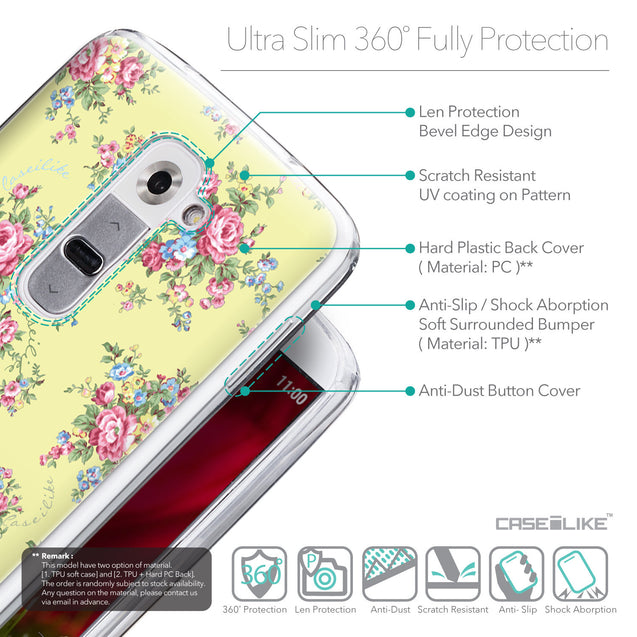 Details in English - CASEiLIKE LG G2 back cover Floral Rose Classic 2264