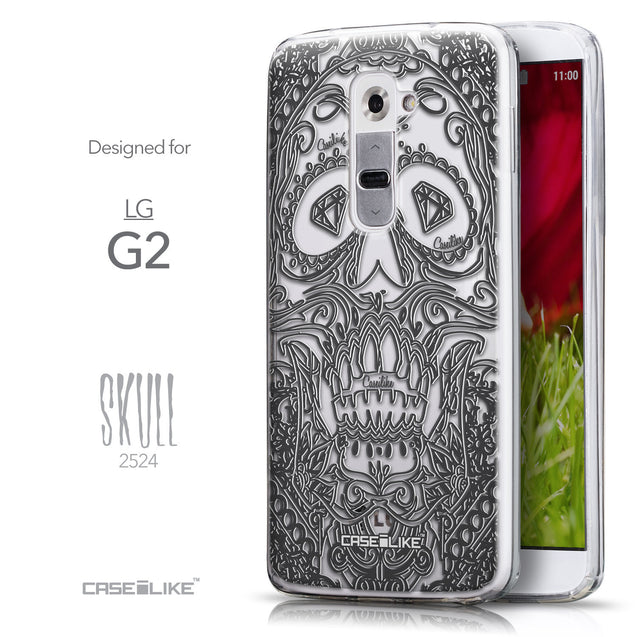 Front & Side View - CASEiLIKE LG G2 back cover Art of Skull 2524