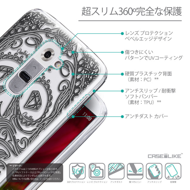 Details in Japanese - CASEiLIKE LG G2 back cover Art of Skull 2524