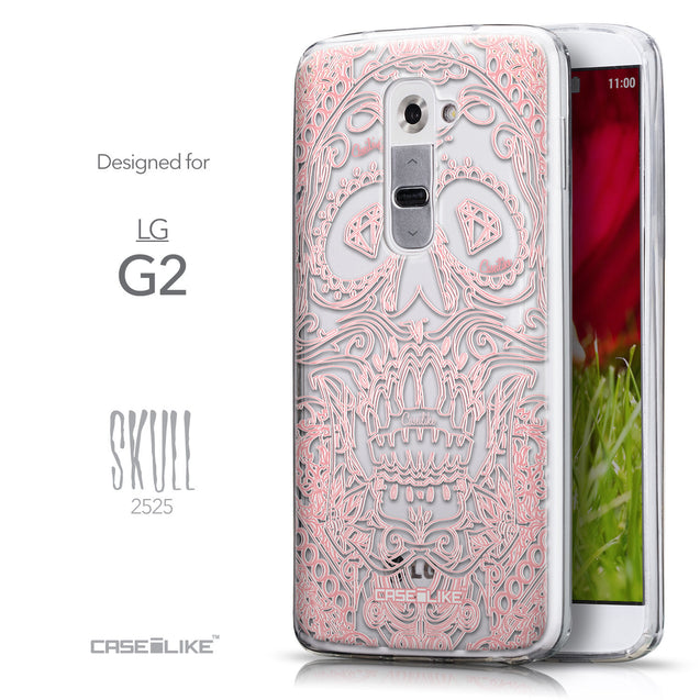 Front & Side View - CASEiLIKE LG G2 back cover Art of Skull 2525