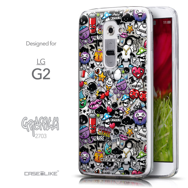 Front & Side View - CASEiLIKE LG G2 back cover Graffiti 2703