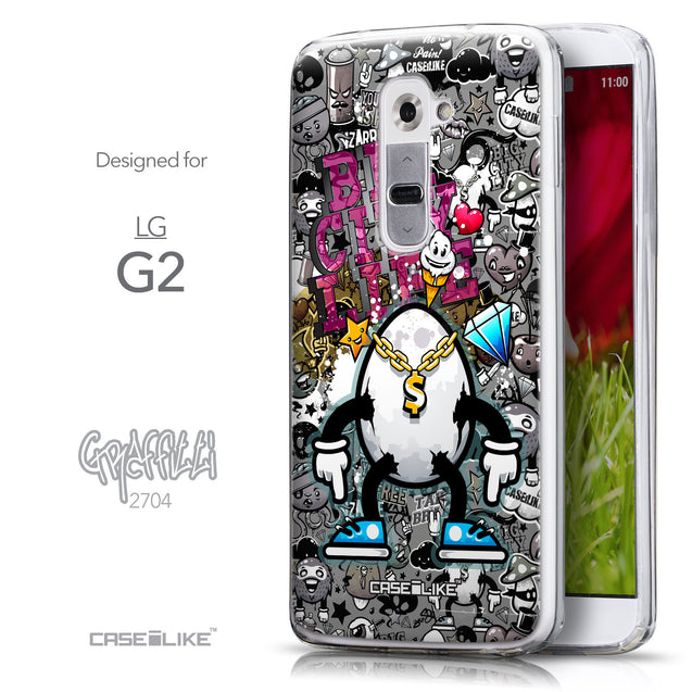 Front & Side View - CASEiLIKE LG G2 back cover Graffiti 2704
