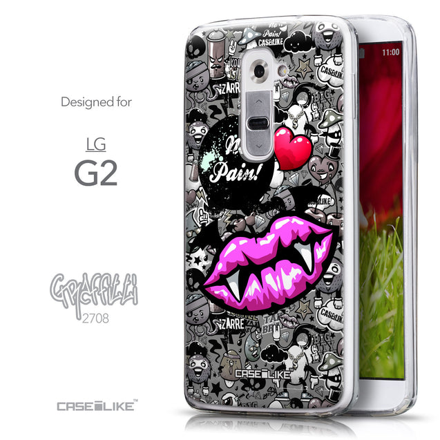 Front & Side View - CASEiLIKE LG G2 back cover Graffiti 2708