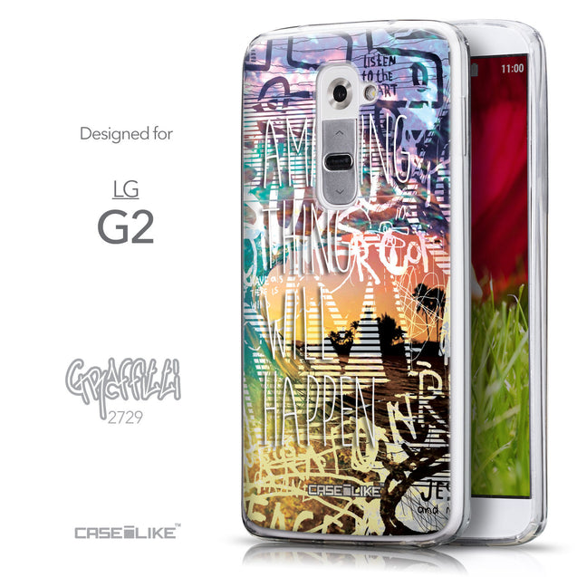 Front & Side View - CASEiLIKE LG G2 back cover Graffiti 2729