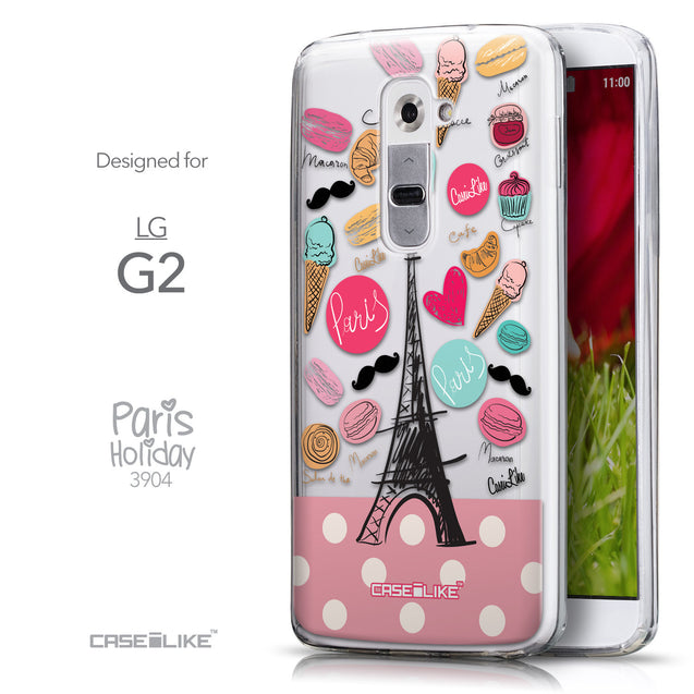 Front & Side View - CASEiLIKE LG G2 back cover Paris Holiday 3904