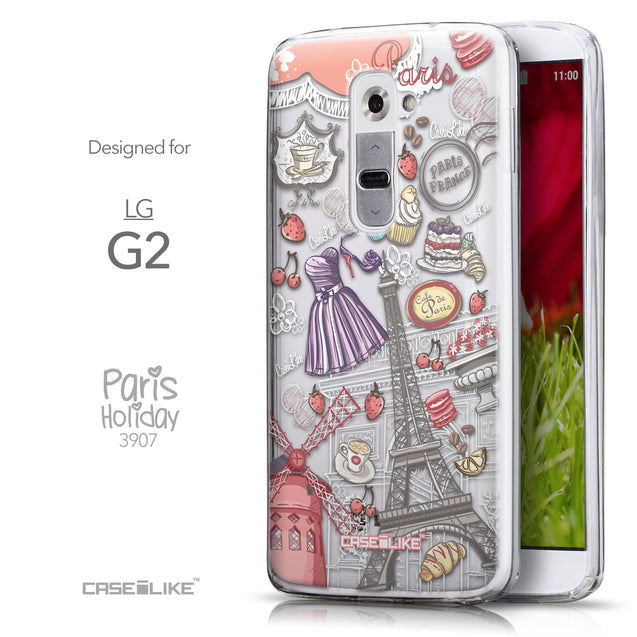 Front & Side View - CASEiLIKE LG G2 back cover Paris Holiday 3907