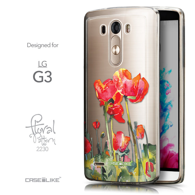 Front & Side View - CASEiLIKE LG G3 back cover Watercolor Floral 2230