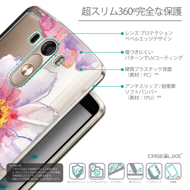 Details in Japanese - CASEiLIKE LG G3 back cover Watercolor Floral 2231
