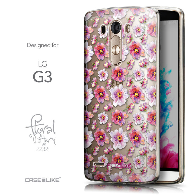 Front & Side View - CASEiLIKE LG G3 back cover Watercolor Floral 2232