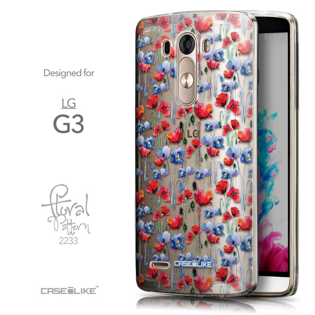 Front & Side View - CASEiLIKE LG G3 back cover Watercolor Floral 2233