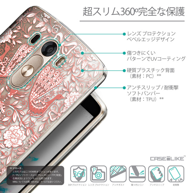 Details in Japanese - CASEiLIKE LG G3 back cover Roses Ornamental Skulls Peacocks 2237
