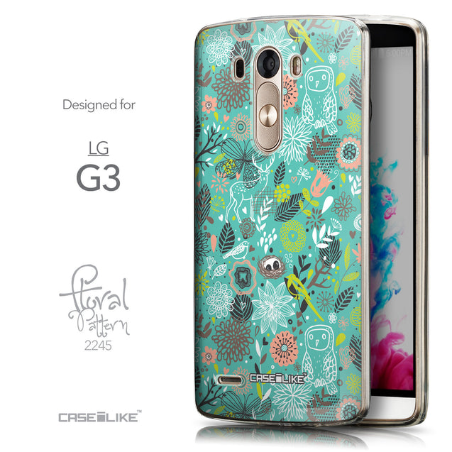 Front & Side View - CASEiLIKE LG G3 back cover Spring Forest Turquoise 2245