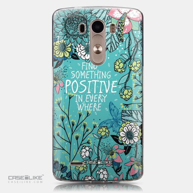 CASEiLIKE LG G3 back cover Blooming Flowers Turquoise 2249