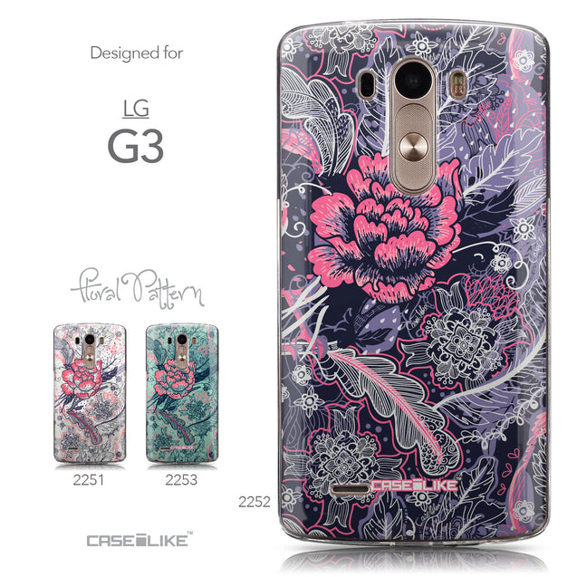 Collection - CASEiLIKE LG G3 back cover Vintage Roses and Feathers Blue 2252