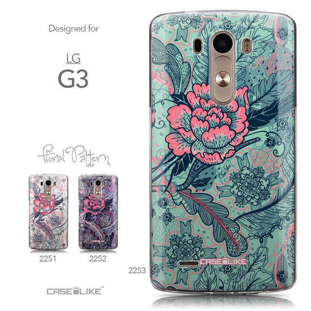 Collection - CASEiLIKE LG G3 back cover Vintage Roses and Feathers Turquoise 2253