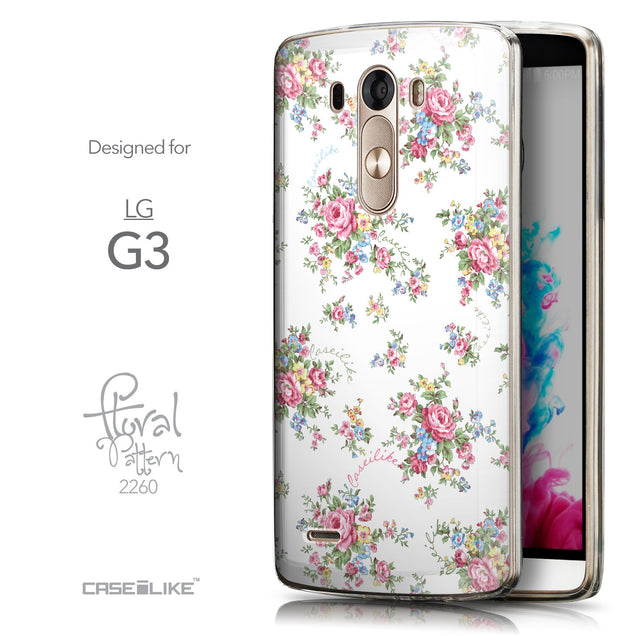 Front & Side View - CASEiLIKE LG G3 back cover Floral Rose Classic 2260