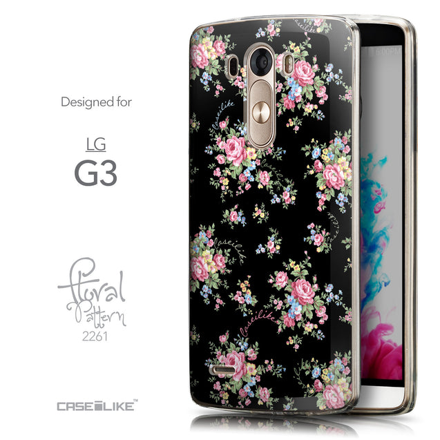 Front & Side View - CASEiLIKE LG G3 back cover Floral Rose Classic 2261