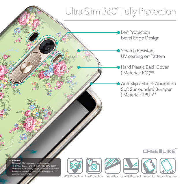 Details in English - CASEiLIKE LG G3 back cover Floral Rose Classic 2262