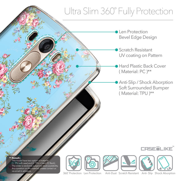 Details in English - CASEiLIKE LG G3 back cover Floral Rose Classic 2263