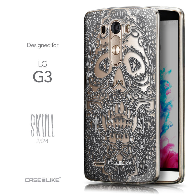 Front & Side View - CASEiLIKE LG G3 back cover Art of Skull 2524