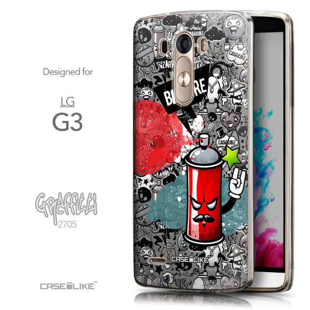 Front & Side View - CASEiLIKE LG G3 back cover Graffiti 2705
