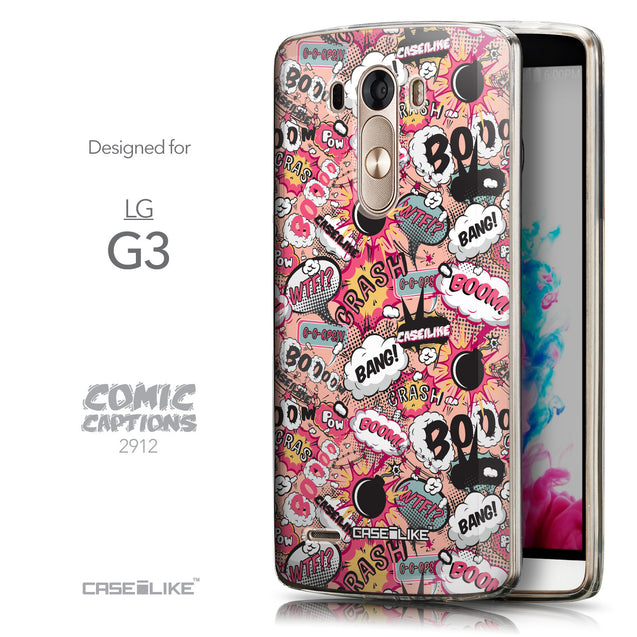 Front & Side View - CASEiLIKE LG G3 back cover Comic Captions Pink 2912