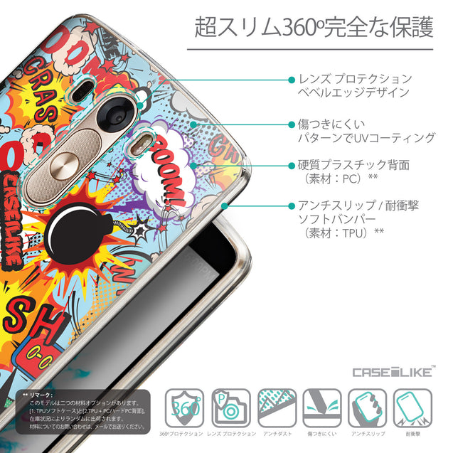 Details in Japanese - CASEiLIKE LG G3 back cover Comic Captions Blue 2913