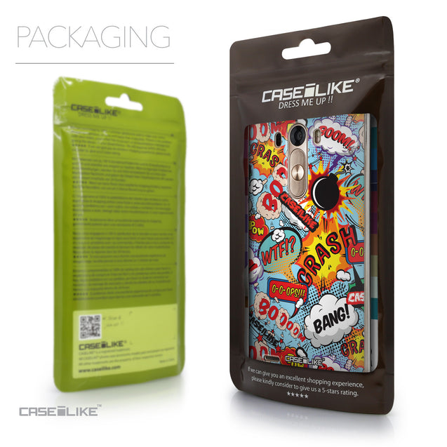 Packaging - CASEiLIKE LG G3 back cover Comic Captions Blue 2913