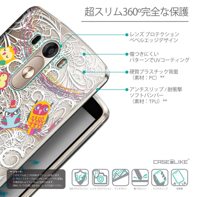 Details in Japanese - CASEiLIKE LG G3 back cover Owl Graphic Design 3316