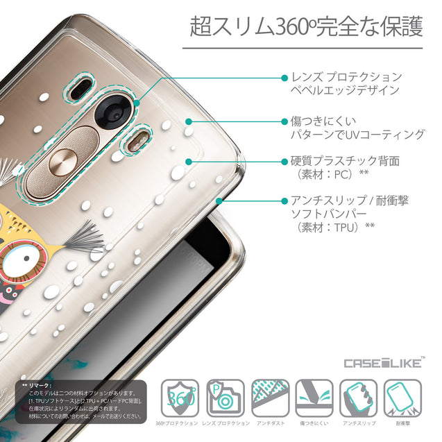 Details in Japanese - CASEiLIKE LG G3 back cover Owl Graphic Design 3317
