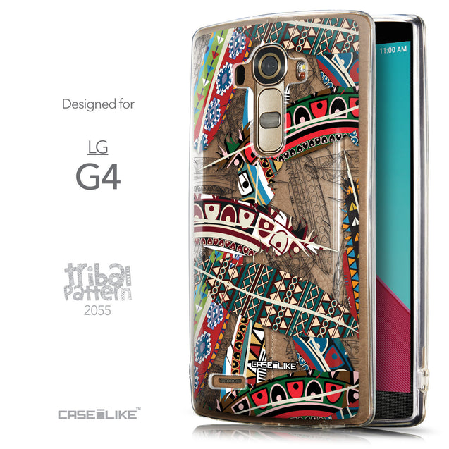 Front & Side View - CASEiLIKE LG G4 back cover Indian Tribal Theme Pattern 2055