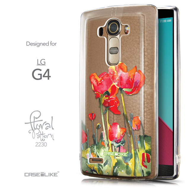 Front & Side View - CASEiLIKE LG G4 back cover Watercolor Floral 2230