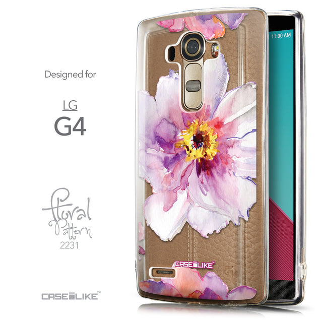 Front & Side View - CASEiLIKE LG G4 back cover Watercolor Floral 2231